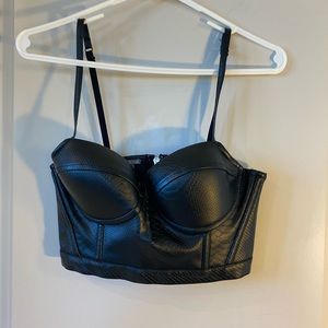 Charlotte Russe PU Leather Bustier, size Small